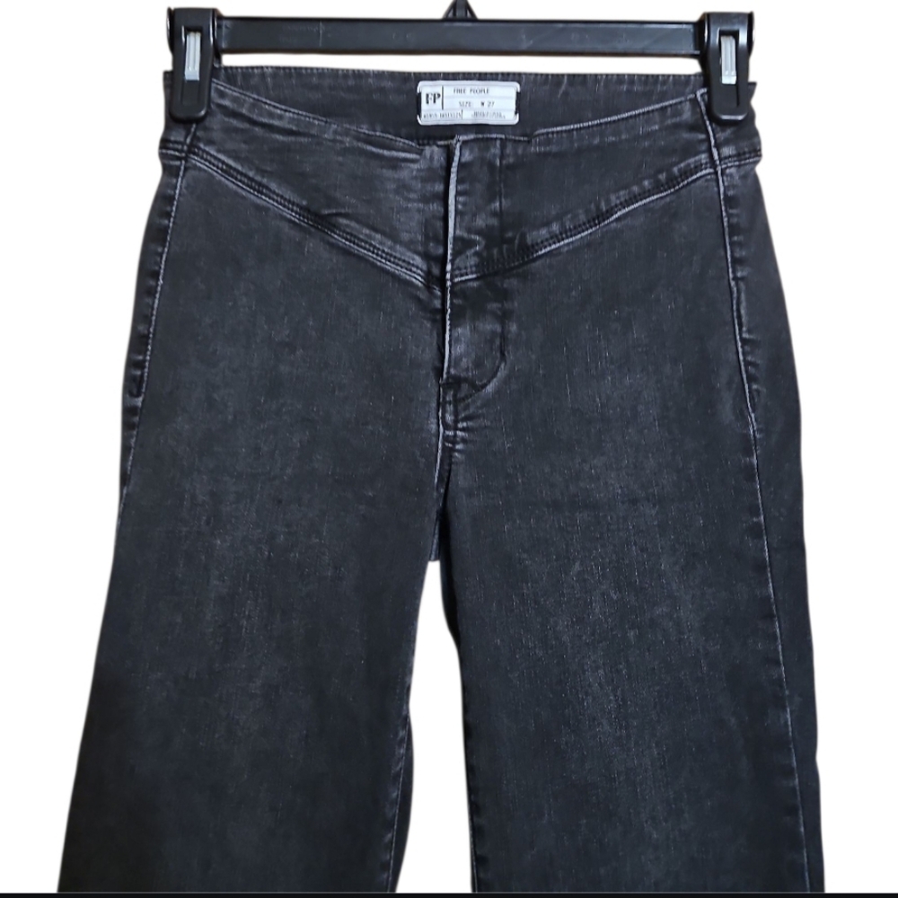 NWOT Free People Black Flare Bell Bottom Jeans - Picture 5 of 10